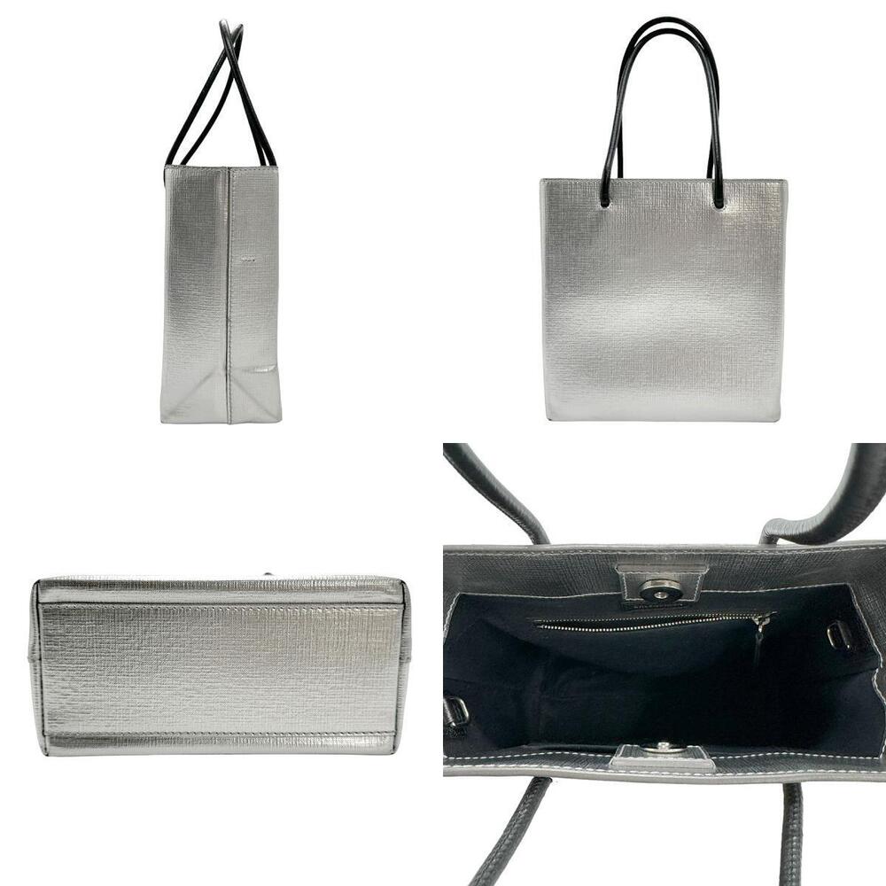 Balenciaga Shopping XXS Silver Shoulder Tote Leather Bag
